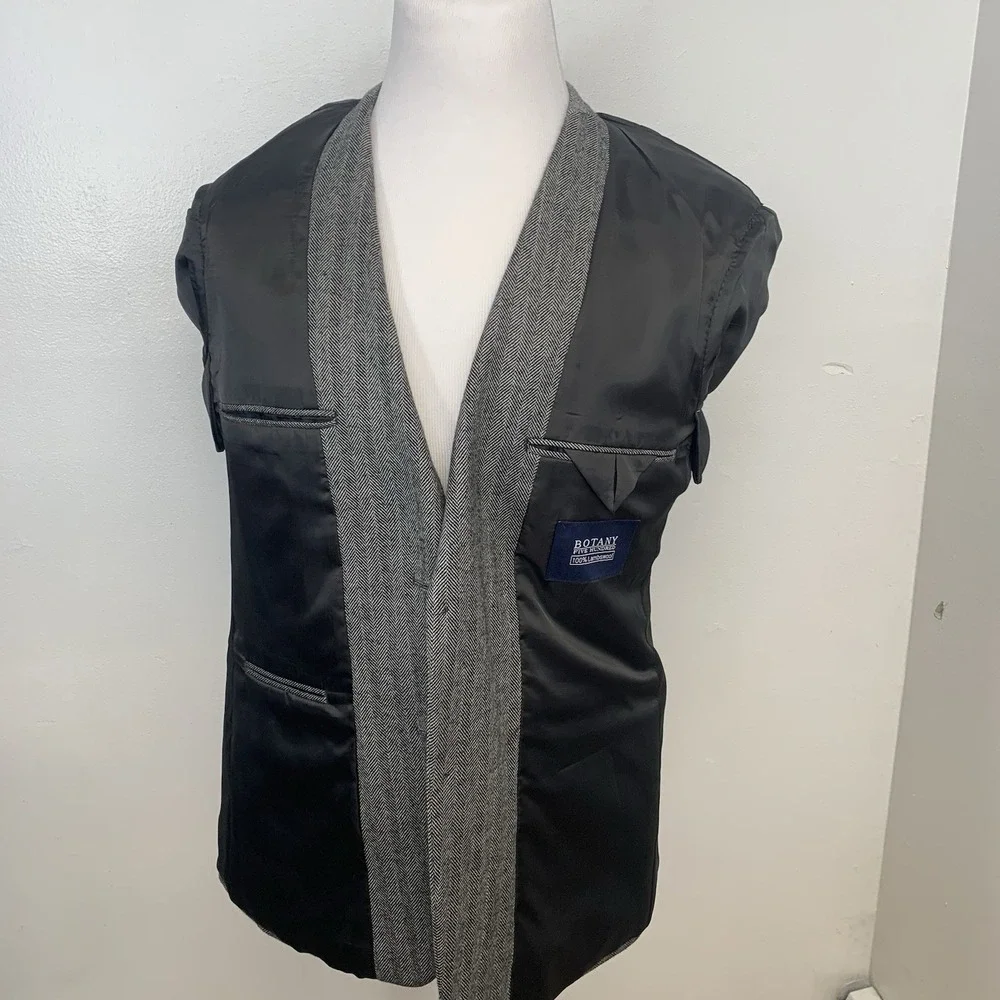 Botany Five Hundred Lambswool Herringbone Sport Coat 39 Short Jacket Blazer Work